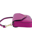 Renato Borzatta Italy Shoulder Bag in Genuine Fuchsia Leather with Removable Gold Chain Strap - Made in Italy by Kailimood.store at brixbailey.com