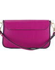 Renato Borzatta Italy Shoulder Bag - Fuchsia Leather Mini Bag with Detachable Gold Chain Strap by Kailimood.store at brixbailey.com