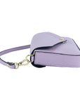 Renato Borzatta Italy Shoulder Bag with Removable Gold Chain Strap - Genuine Leather Lilac Mini Bag Made in Italy by Kailimood.store at brixbailey.com