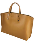 Renato Borzatta Italian Leather Tote Bag - Cognac Handbag with Removable Strap & Magnetic Closure by Kailimood.store at brixbailey.com