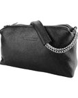 Double Zip Leather Handbag for Women - Made in Italy - Genuine Leather - Black - Elegant & Functional Design by Kailimood.store at brixbailey.com