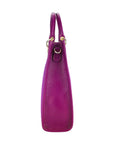 Vertical Handbag for Women in Genuine Leather & Straw - Made in Italy - Raspberry Color, Removable Shoulder Strap by Kailimood.store at brixbailey.com