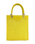 Vertical Handbag for Women in Genuine Leather & Straw - Made in Italy - Removable Adjustable Shoulder Strap by Kailimood.store at brixbailey.com