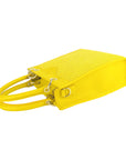 Vertical Handbag for Women with Removable Shoulder Strap - Made in Italy Genuine Leather & Straw - Yellow by Kailimood.store at brixbailey.com