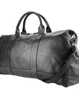 Italian Leather Travel Duffle Bag with Removable Shoulder Strap - Made in Italy - Black - 57x26x24 cm by Kailimood.store at brixbailey.com