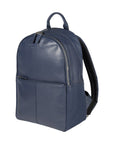 Renato Borzatta Atlanta Collection - Blue Nylon/Leather Laptop Backpack with Adjustable Straps & Multiple Pockets by Kailimood.store at brixbailey.com