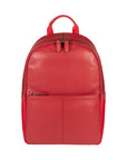RENATO BORZATTA Atlanta Collection - Red Leather & Nylon Laptop Backpack with Adjustable Straps & Multiple Pockets by Kailimood.store at brixbailey.com