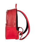 RENATO BORZATTA Atlanta Collection - Red Leather & Nylon Laptop Backpack with Adjustable Straps & Multiple Pockets by Kailimood.store at brixbailey.com