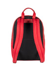 RENATO BORZATTA Atlanta Collection - Red Leather & Nylon Laptop Backpack with Adjustable Straps & Multiple Pockets by Kailimood.store at brixbailey.com