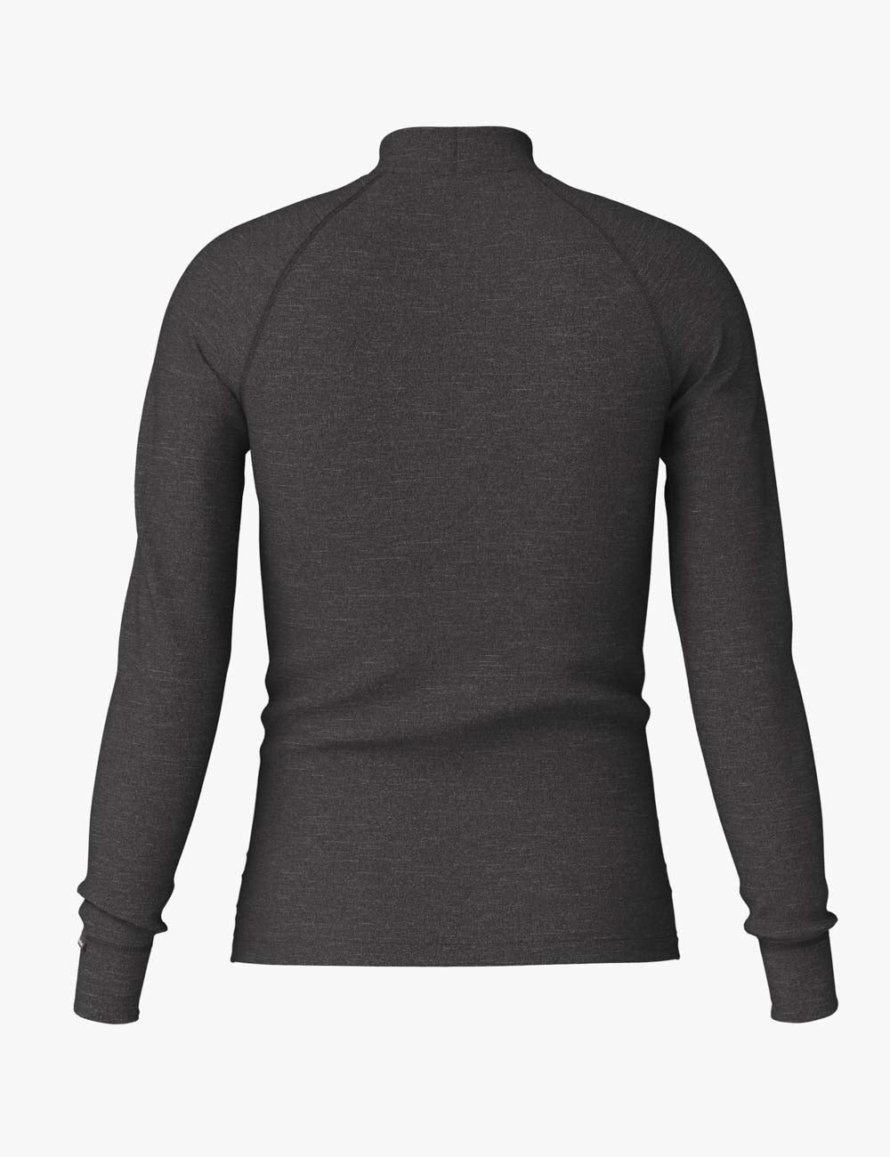 Mens Merino Wool Long Sleeve Shirt with Semi Turtleneck