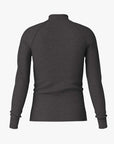 Mens Merino Wool Long Sleeve Shirt with Semi Turtleneck