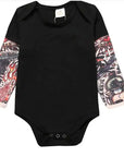 Long Sleeve Tattoo Print Romper for Baby Boys - Edgy & Comfortable Cotton Bodysuit by Baby Lamby at brixbailey.com