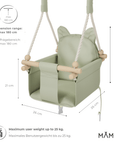 MAMOI Baby swing wood + SAFETY BELT, Swing for children garden indoor outdoor-2