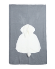Cute Bunny Knitted Baby Blanket - Soft Acrylic, White & Gray, 41x29 Inches, Warm Sleep Blanket by Baby Lamby at brixbailey.com