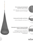 MAMOI® Hängesessel für kinder, Schaukel für kinderzimmer, Hängehöhle, Hängeschaukel, Sensory swing, Schaukeltuch indoor, Hängesack, Tuchschaukel, Babyschaukel, Hängetuch-2