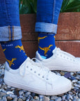 Save the Velociraptors Bamboo Socks in Navy