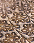 Rawlan Carved Wooden Side Table Burnt Finish