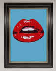 Red Lips Contemporary Framed Poster, luxury modern wall art, stylish bold statement piece, best-selling home decor by Zestio at brixbailey.com