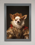 Renaissance Chihuahua framed print, stylish historical charm, luxury home decor, trending best-selling art, handcrafted premium quality by Zestio at brixbailey.com