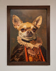 Renaissance Chihuahua framed print, luxury classic art with modern whimsy, stylish home decor, premium handcrafted wall art by Zestio at brixbailey.com