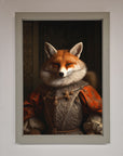 Luxury Renaissance fox framed poster, premium wall art, stylish home decor, trending vintage illustration by Zestio at brixbailey.com