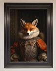 Luxury renaissance fox framed poster, premium stylish wall art decor by Zestio at brixbailey.com