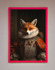 Luxury Renaissance fox framed poster, premium stylish wall art, trending home decor by Zestio at brixbailey.com