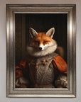 Luxury Renaissance fox framed poster, premium stylish wall art, best-selling home decor by Zestio at brixbailey.com