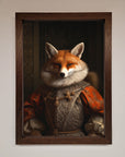 Luxury renaissance fox framed poster, premium stylish wall art decor, best-selling vintage animal painting by Zestio at brixbailey.com
