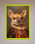 Renaissance Chihuahua framed print, luxury classic art with modern whimsy, stylish home decor, premium handcrafted wall art by Zestio at brixbailey.com
