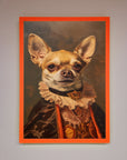 Renaissance Chihuahua framed print, luxury classic art with modern whimsy, stylish home decor, premium handcrafted wall art by Zestio at brixbailey.com