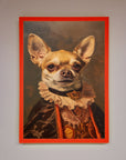Renaissance Chihuahua framed print, luxury classic art with modern whimsy, stylish home decor, premium handcrafted wall art by Zestio at brixbailey.com