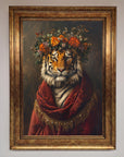 Premium Renaissance Tiger Framed Wall Art, luxury classic elegance and wild beauty home decor by Zestio at brixbailey.com