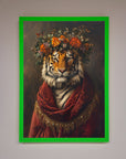 Premium Renaissance Tiger Framed Wall Art, luxury classic wildlife decor, elegant handcrafted tiger painting, stylish home office artwork by Zestio at brixbailey.com