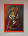 Luxury Renaissance tiger framed wall art, premium classic elegance and wild beauty, stylish home decor by Zestio at brixbailey.com