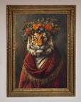 Premium Renaissance Tiger Framed Wall Art, luxury classic wildlife home decor, stylish majestic tiger painting, best-selling elegant framed artwork by Zestio at brixbailey.com
