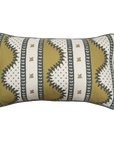 Renee Rectangular Cushion - Ochre & Dark Green