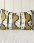 Renee Rectangular Cushion - Ochre & Dark Green