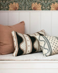 Renee Rectangular Cushion - Blush & Green Black