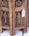 Rengali Medium Mango Wood Side Table Leaf Carving