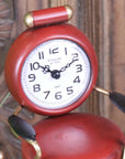 Retro Barber Clock Red Hairdressing Chair