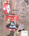 Retro Barber Clock Red Hairdressing Chair