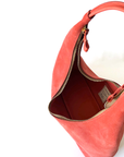 Riviera Shoulder Hobo in Coral Suede