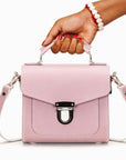 Handmade Leather Sugarcube Handbag - Rose Quartz