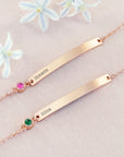 Personalised Rose Gold Birthstone Swarovski Crystal Bracelet