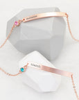 Personalised Rose Gold Birthstone Swarovski Crystal Bracelet
