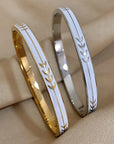 White Enamel Arrow Bracelet - Gold or Silver