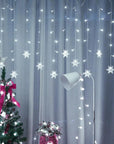 Christmas Snowflake LED String Curtain Lights