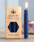 Set of 6 Blue Beeswax Spell Candles