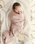 Cute Knitted Swaddle Blanket - Soft Polyester Receiving Blanket 90x70cm (35.5x27.5 Inches) - Multi-Use Baby Wrap by Baby Lamby at brixbailey.com